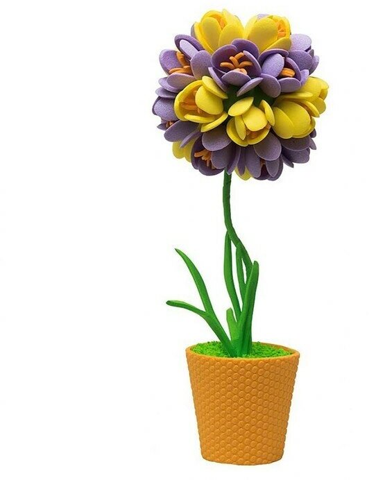 Набор для творчества топиарий малый "Крокусы", фиолетовый/жёлтый, 13 см