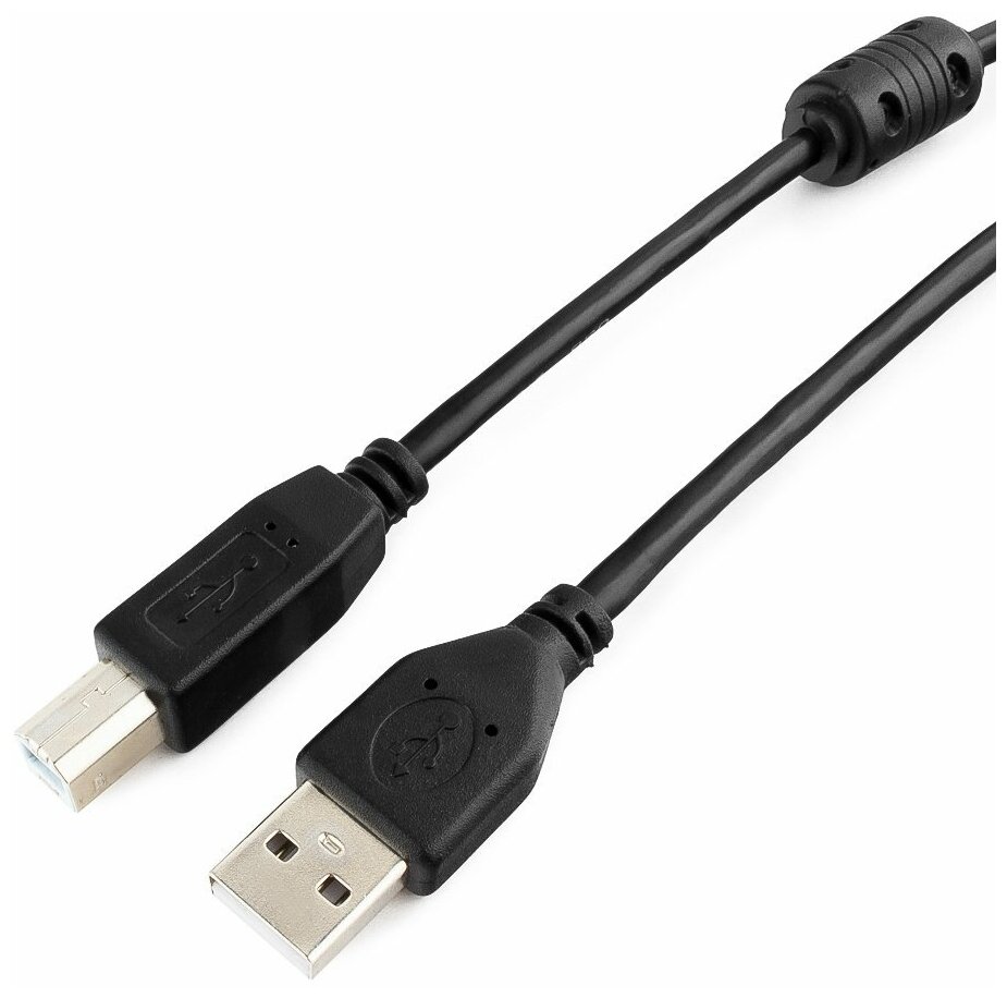 Кабель USB 2.0 Pro Cablexpert CCF-USB2-AMBM-10, AM/BM, 3 м, экран, ферритовое кольцо, черный