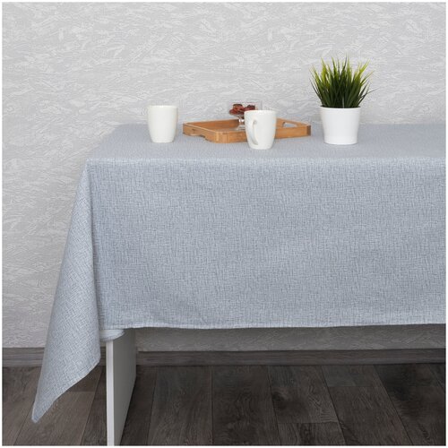 Скатерть рогожка Вселенная Текстиля, 10962/2 Лен серый 150/250