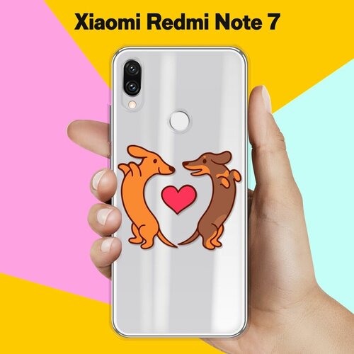 Силиконовый чехол Love Таксы на Xiaomi Redmi Note 7 силиконовый чехол love корги на xiaomi redmi note 7