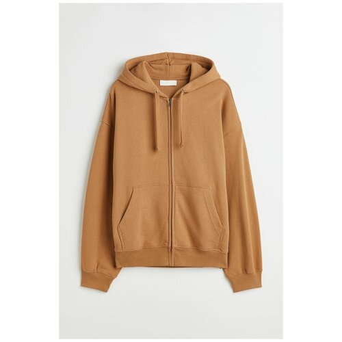 фото Хлопковая куртка с капюшоном оверсайз - горчичный - s h&m