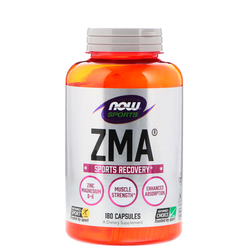 ZMA NOW ZMA 180 капс. zma цинк магний и витамин b6 90 капсул now foods