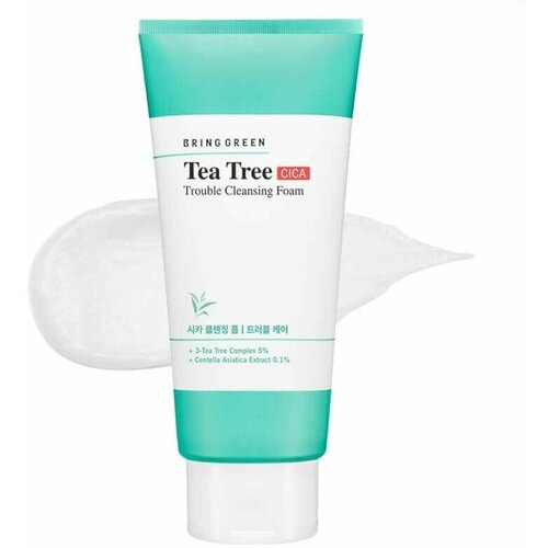 BRING GREEN Пенка для очищения для проблемной кожи лица с чайным деревом и центеллой азиатской