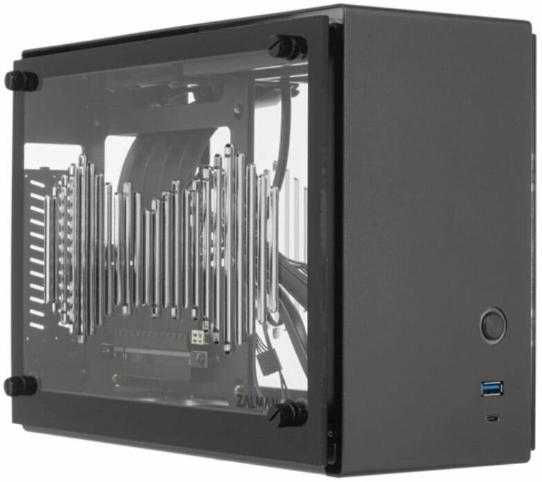 Корпус mini-ITX Zalman серый, без БП, акриловая боковая панель, USB 3.0, USB Type-C - фото №13