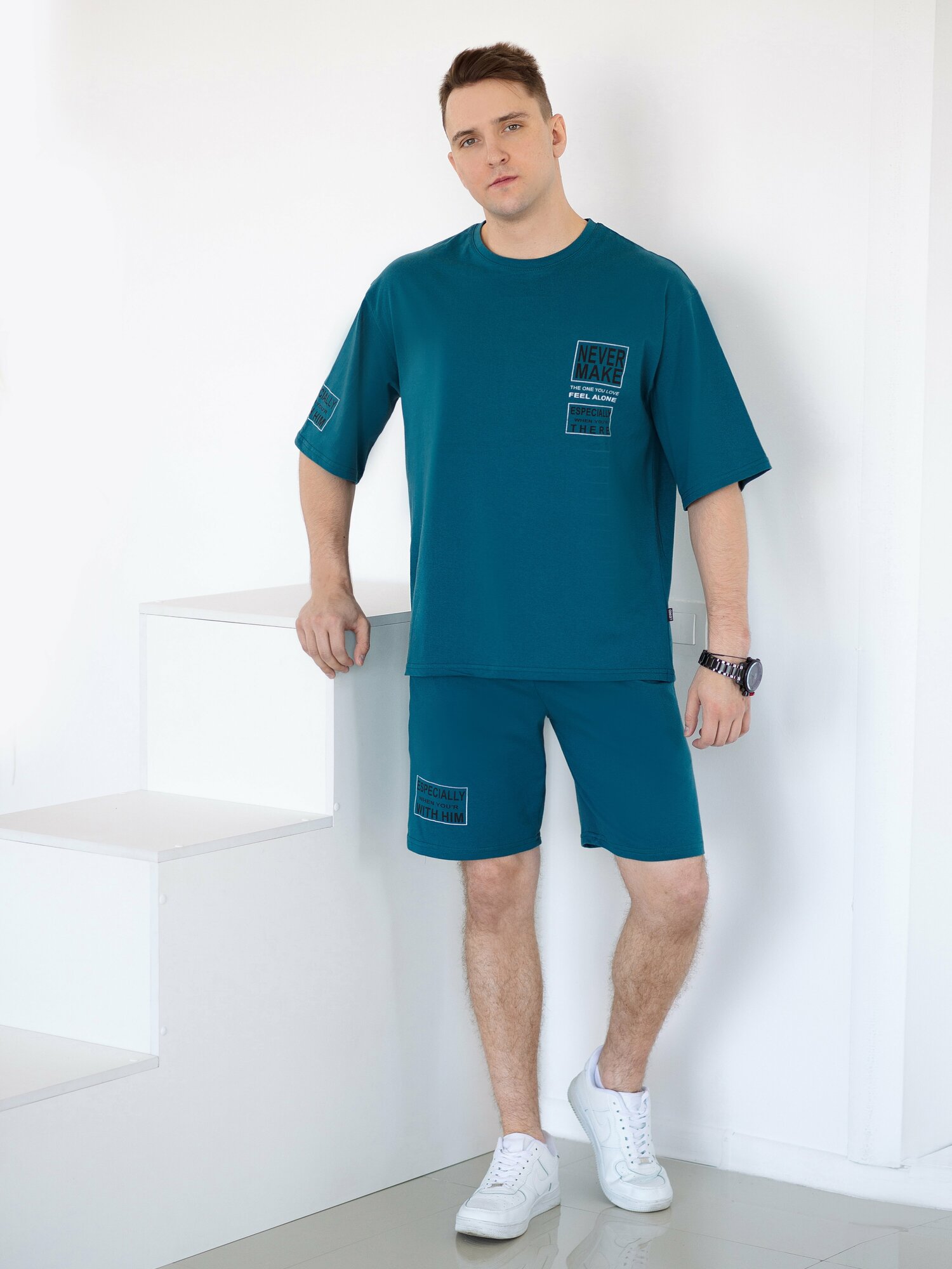 Комплект домашний мужской шорты с футболкой (623-22 р116 (176) 67) LIDEKO - фотография № 14