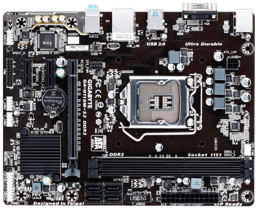 Материнская плата GIGABYTE GA-H110M-S2 DDR3 (rev. 1.0)