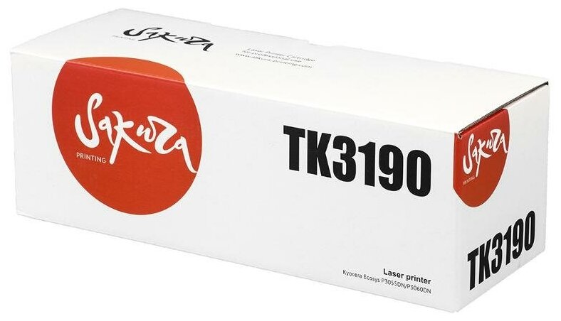 Картридж SAKURA TK3190 для Kyocera ECOSYS p3055dn/ p3060dn/ ECOSYS M3655idn, черный, 25 500 к.