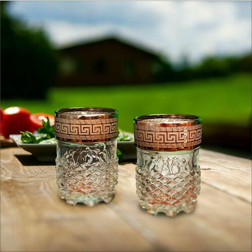 Подарочный набор стопок с алмазной гравировкой PROMSIZ барокко / подарок мужчине, папе, мужу, начальнику / 6 шт.