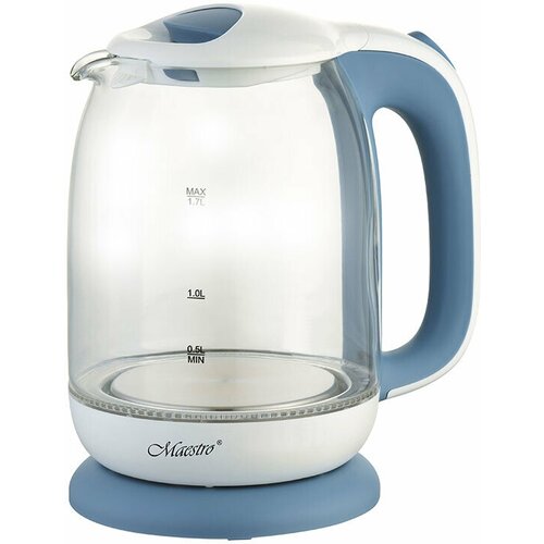Электрический чайник Maestro MR-056-BLUE голубой стекло 17 литра 325200₽
