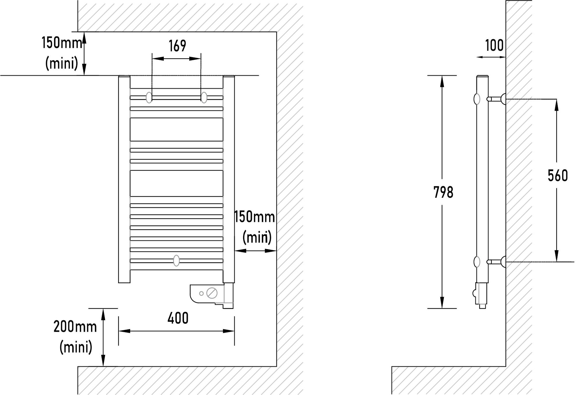 Электрический полотенцесушитель Atlantic NA 300W антрацит - фото №5