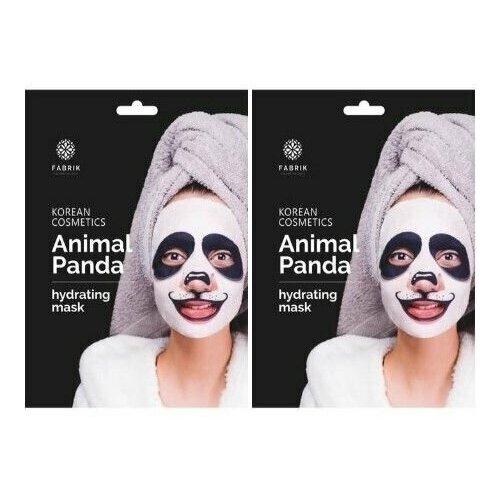 Маска тканевая для лица Fabrik cosmetology Animal Panda успокаивающая и отшелушивающая 34 г, 2 упаковки