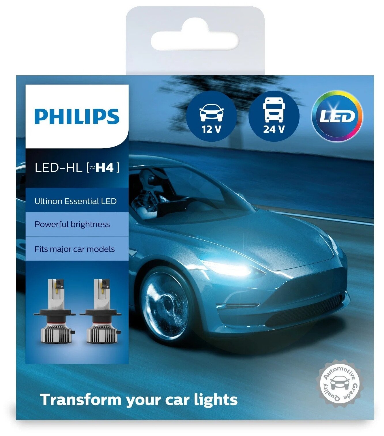 Лампа светодиодная LED H4 12В 24В 6500К X2 Philips 11342UE2X2 - фотография № 8