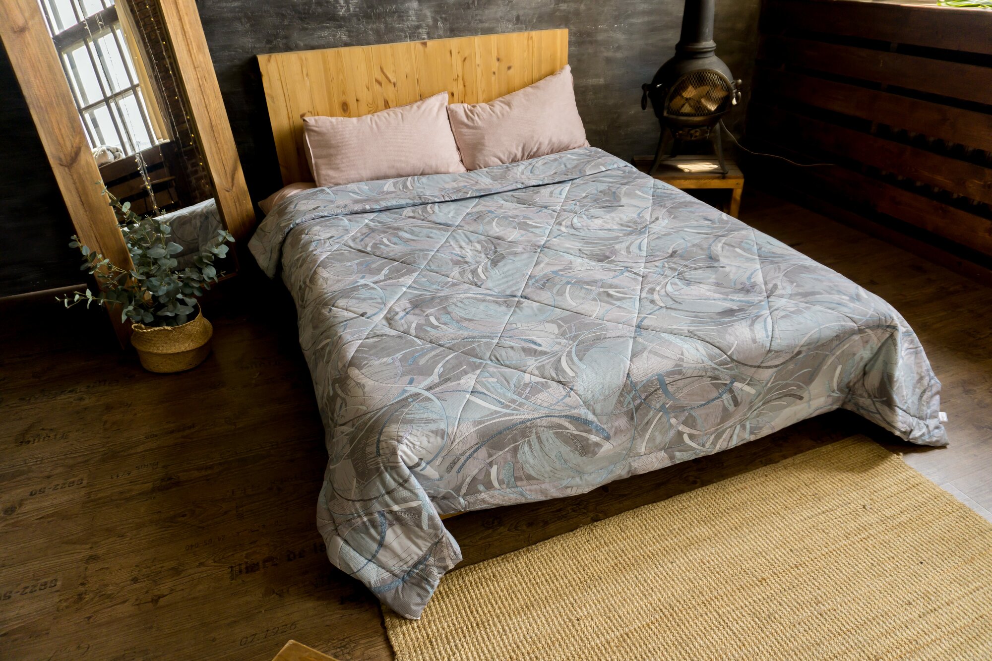 Одеяло зимнее всесезонное утепленное лен евро (200х220) "Аделина" - фотография № 4