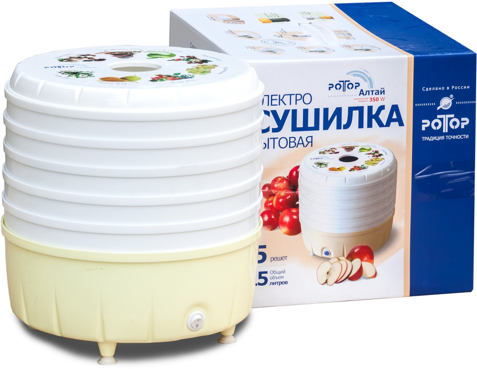 Сушилка для овощей и фруктов РОТОР Алтай СШ-022, белый, 5 поддонов - фото №3