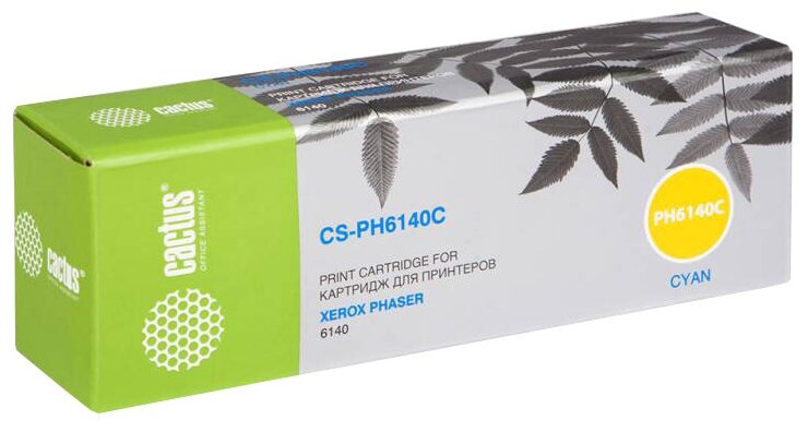 Картридж лазерный Cactus CS-PH6140C 106R01481 голубой (2000стр.) для Xerox Phaser 6140