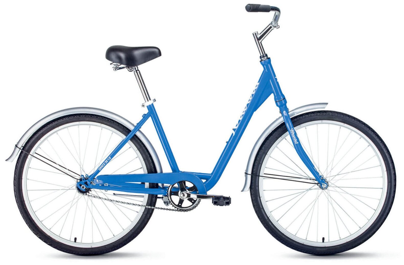 Женский велосипед Forward Grace 26 1.0 (2022) 17" Сине-белый (161-178 см)