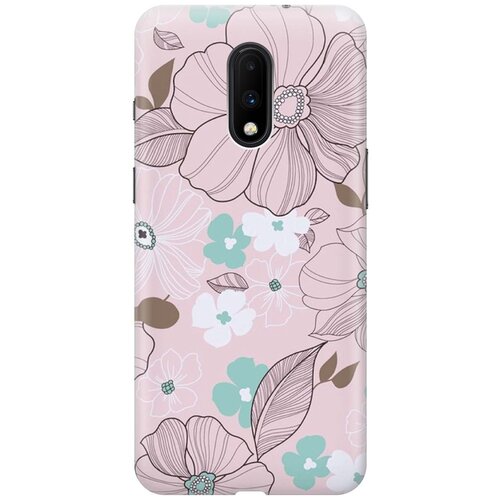 фото Re:paчехол - накладка artcolor для oneplus 7 с принтом "розовые цветы"