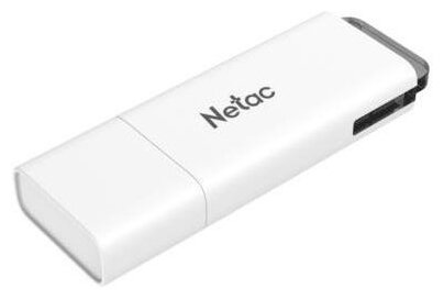 Флеш Диск Netac U185 64Gb , USB2.0, с колпачком, пластиковая белая