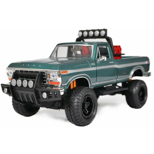 Модель машины Off-Road Truck - 1979 Ford F-150 Custom Pickup 1:24 79138 moc technology ford raptors f 150 pickup truck racing car moc 42126 building block bricks educational toys christmas gifts