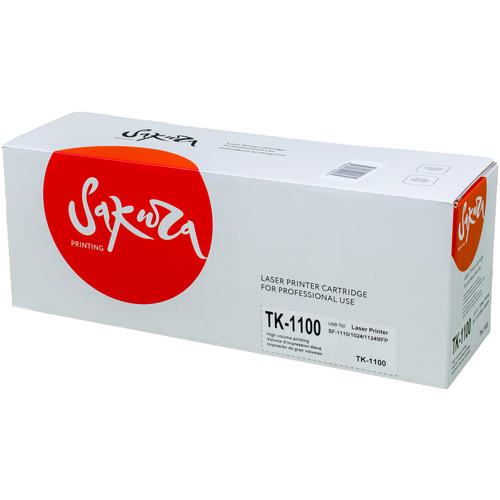 Картридж Sakura TK1100, 2100 стр, черный tk 1100 [1t02m10nx0] тонер картридж для kyocera fs 1110 fs 1024mfp fs 1124mfp 2 100 стр