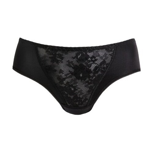 фото Milavitsa трусы кюлот средней посадки с кружевом classic elegant, размер 98, черный