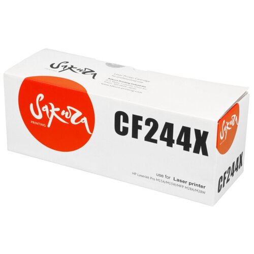 Картридж Sakura SACF244X (CF244X), 2000 стр, черный комплект 30 штук картридж лазерный комус 44a cf244x чер пов емк для hp lj pro m15 m28