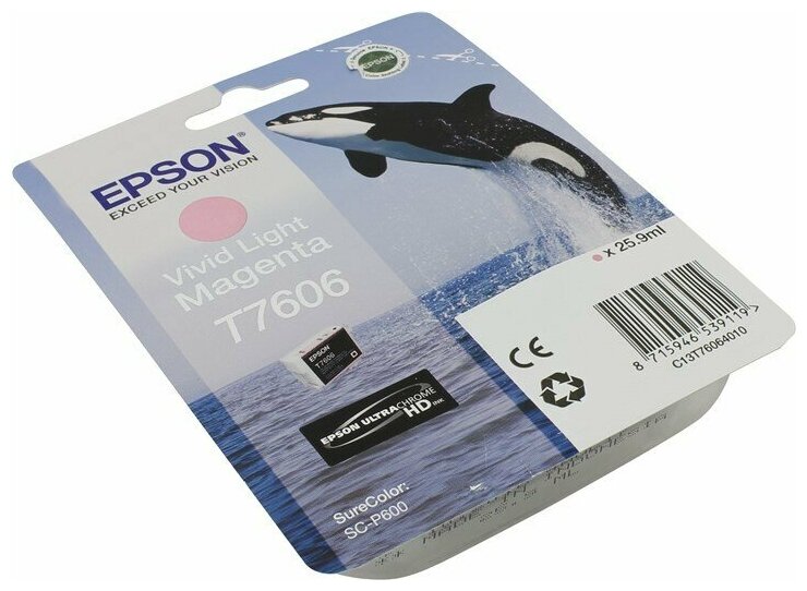 Картридж EPSON C13T76064010 для Epson T760 SC-P600 светло-малиновый (стартовый , чип в комплекте )