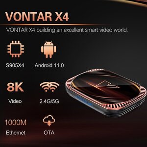 ТВ-приставка Vontar X4 Amlogic S905Х4 4/32Гб — купить в интернет-магазине  по низкой цене на Яндекс Маркете