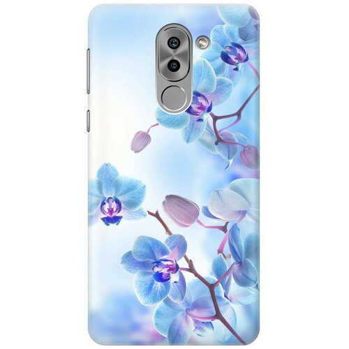 фото Cиликоновый чехол на honor 6x / хонор 6х с принтом "голубые орхидеи" gosso