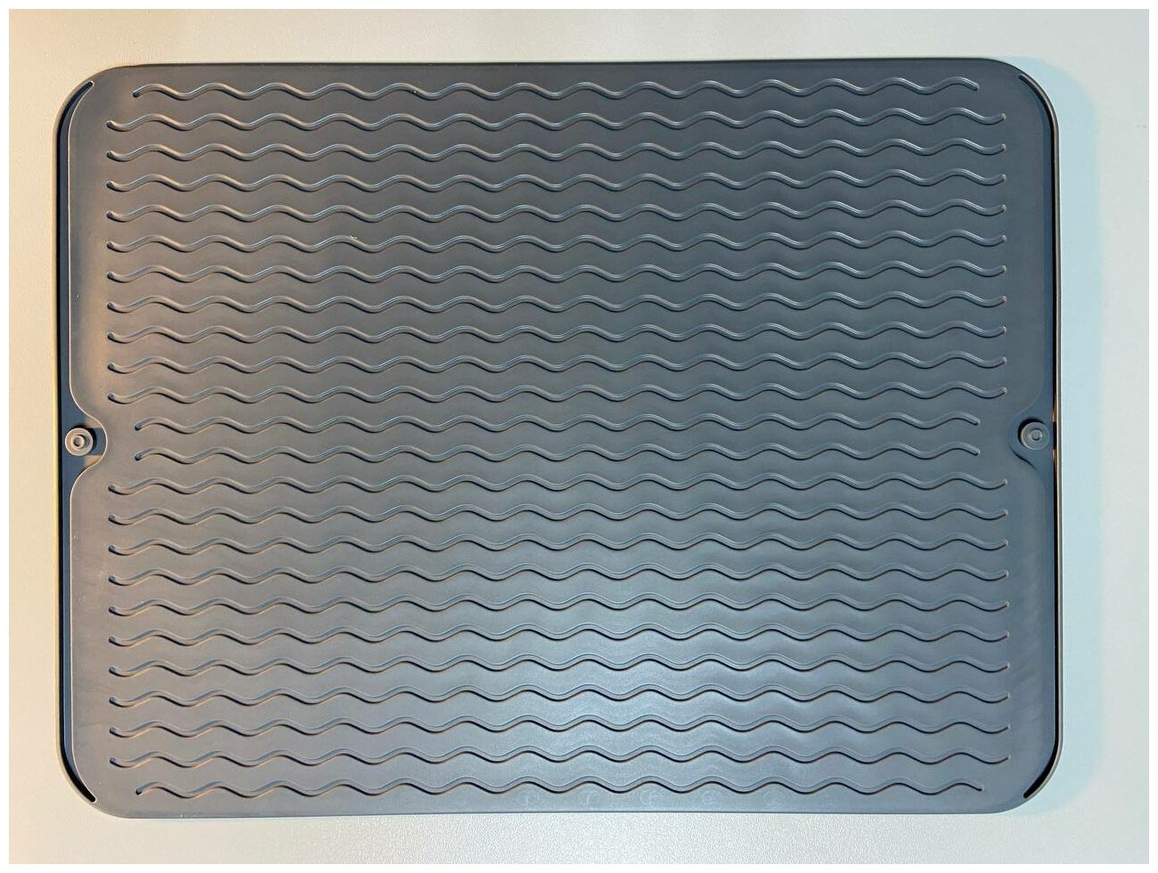 Силиконовый коврик для сушки посуды и продуктов, 40х30 см серый