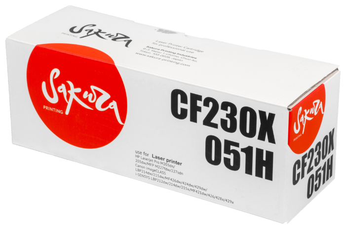 Картридж SAKURA CF230X/051H чёрный HP LJ M203/MFP M227 Canon LBP 162 MF260/MF264/MF267/MF269 (SACF230A/051)