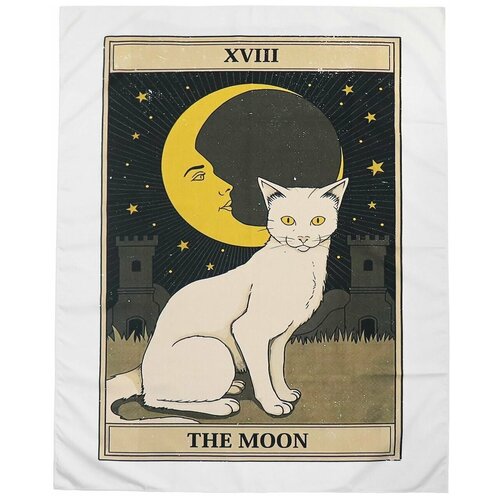Гобелен настенный SILVARIE Луна карта Таро с котом 95х73 см 899₽