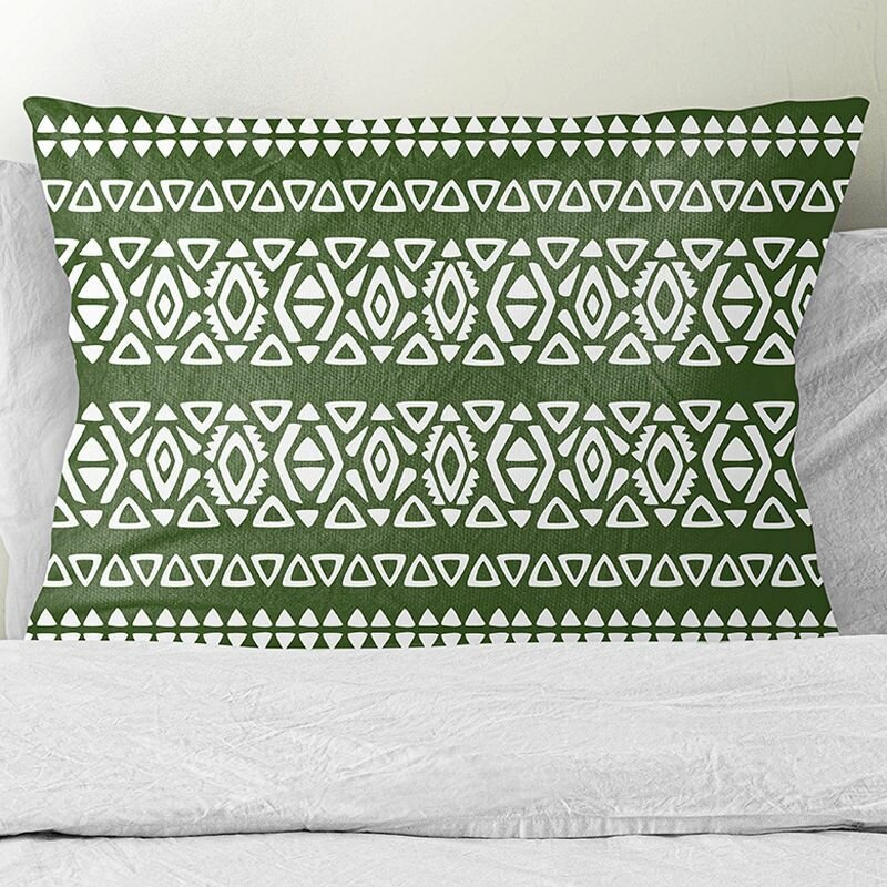 Подушка декоративная / Марокканские узоры, велюр / Зеленые кружева / 30х50 / подарок / подушка диванная / подушка для интерьера.