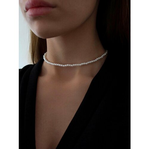 Чокер Чокер белый из бисера колье из жемчуга бижутерия, перламутр, длина 40 см, белый