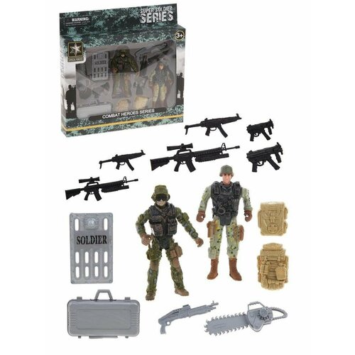 фото Набор солдатиков наша игрушка с оружием "военный" 11 предметов, высота солдата 10 см, коробка (2024)