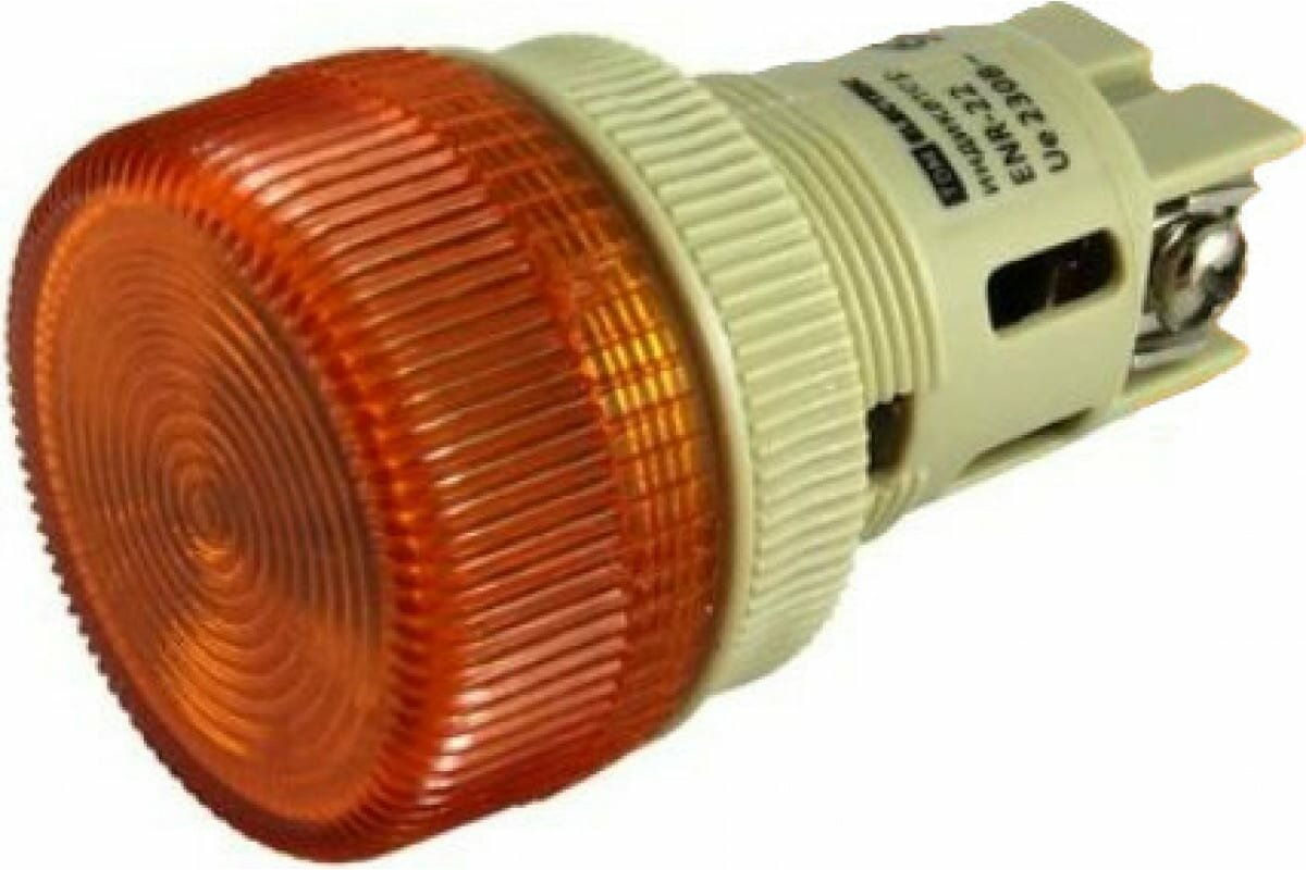 TDM Лампа ENR-22 сигнальная d22мм желтый неон/230В цилиндр SQ0702-0014 . - фотография № 3