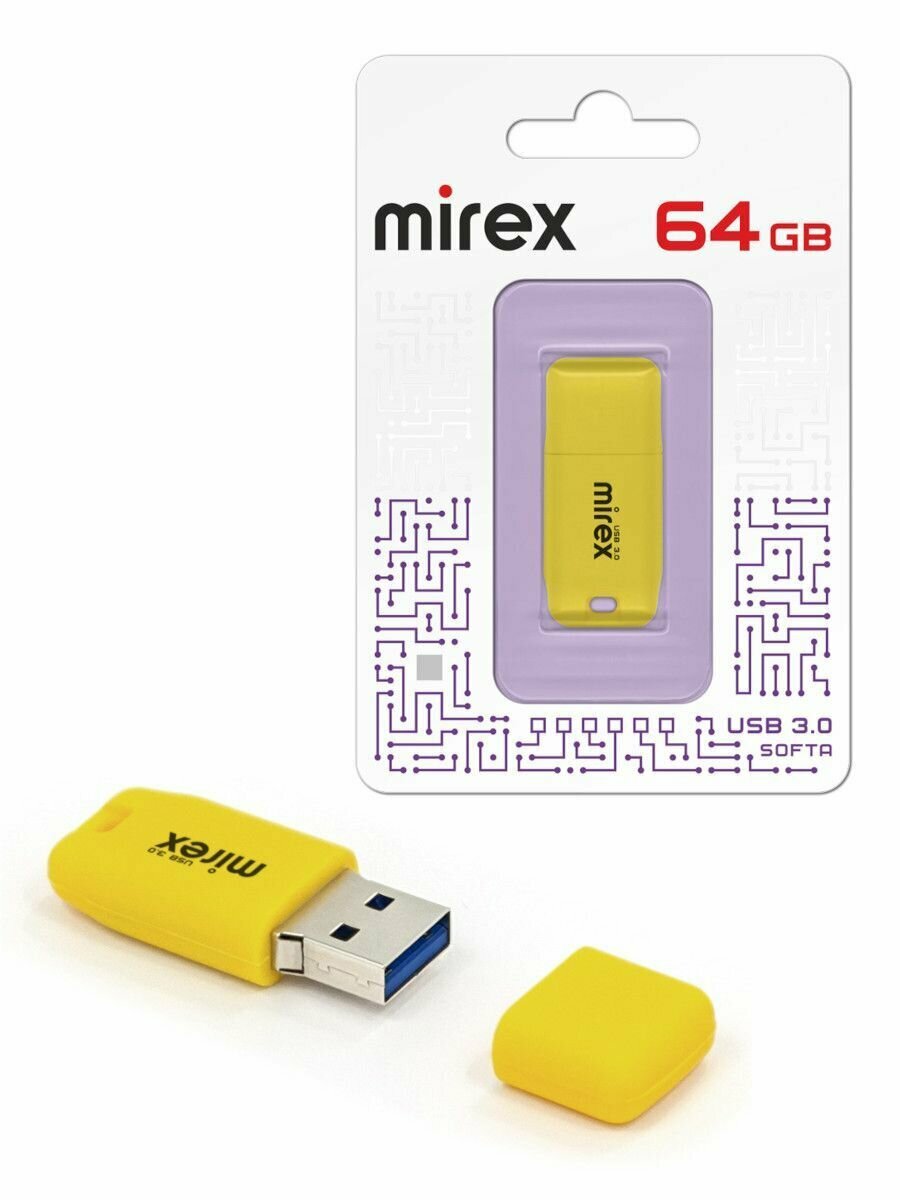 USB 3.0 флэш-накопитель 64 Гб Mirex SOFTA YELLOW