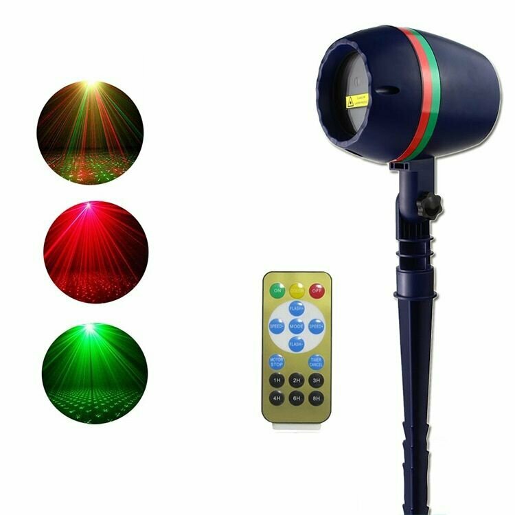 Новогодний лазерный проектор "Звездный дождь" для дома/улицы