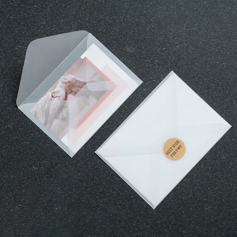 Открытка-конверт поздравительная прозрачная со штампом