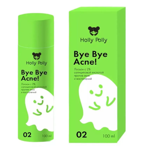 HOLLY POLLY, Bye Bye Acne! Лосьон с салициловой кислотой для проблемной кожи лица, против акне, 100 мл