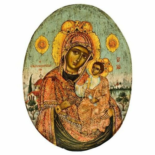 Икона Божья Матерь Одигитрия писаная арт ДВ-209 икона божья матерь корсунская писаная арт дв 165