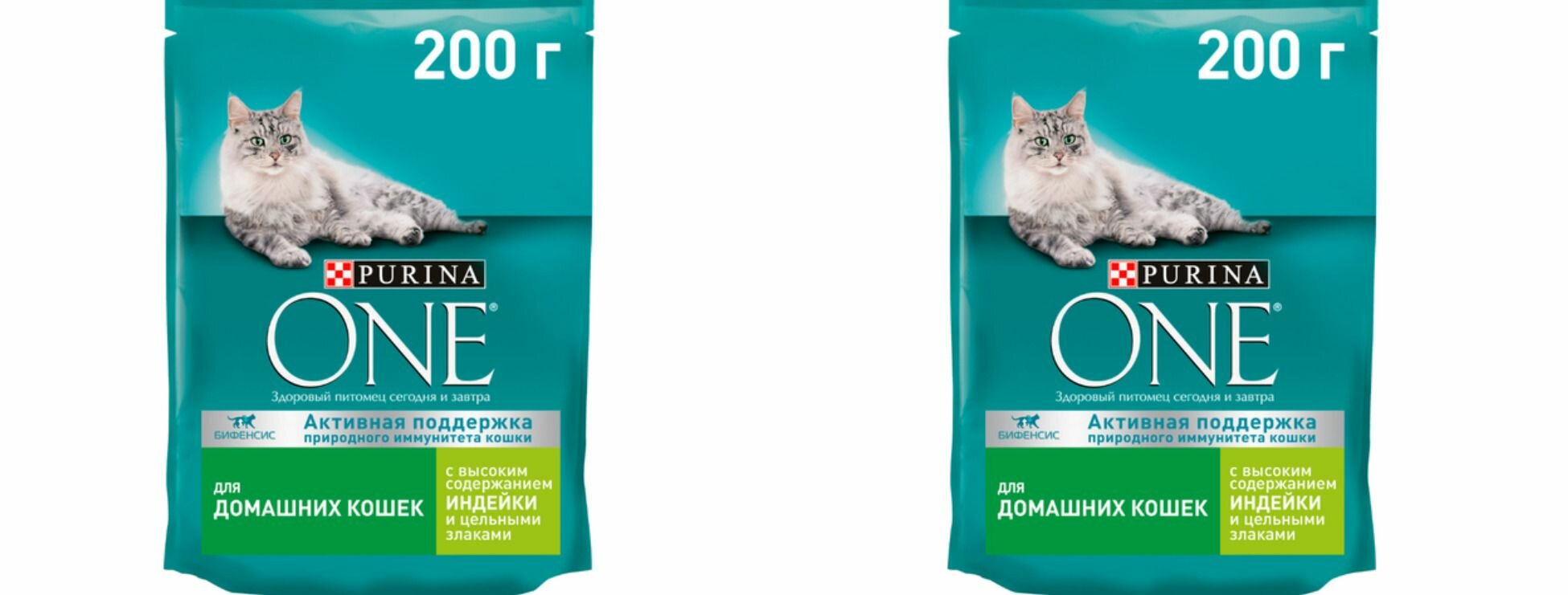 Purina One сухой корм для взрослых кошек, с высоким содержанием индейки и цельными злаками, 200 г, 2 шт