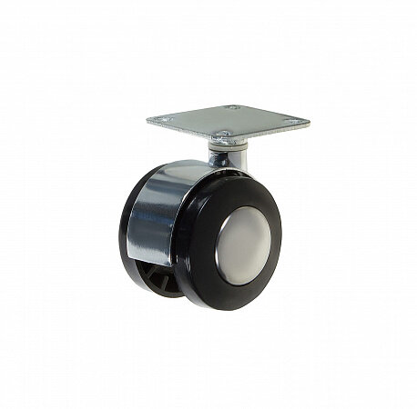фото Колесо меб. поворот. пластик, хром, площадка, D40, б/т (4шт)- пакет Tech-Krep