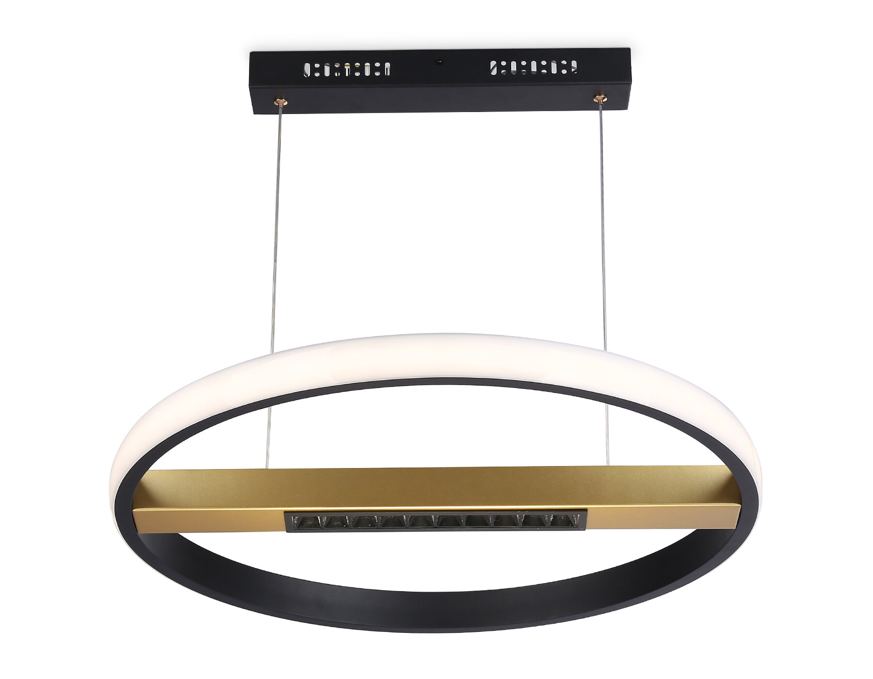 Люстра светодиодная 62W Ambrella light FL51489 BK/GD черный/золото 3000K-6400K с пультом ДУ