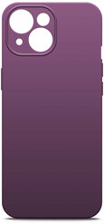 Чехол на Apple iPhone 15 (Эпл Айфон 15), силиконовый с защитной подкладкой фиолетовый, Miuko