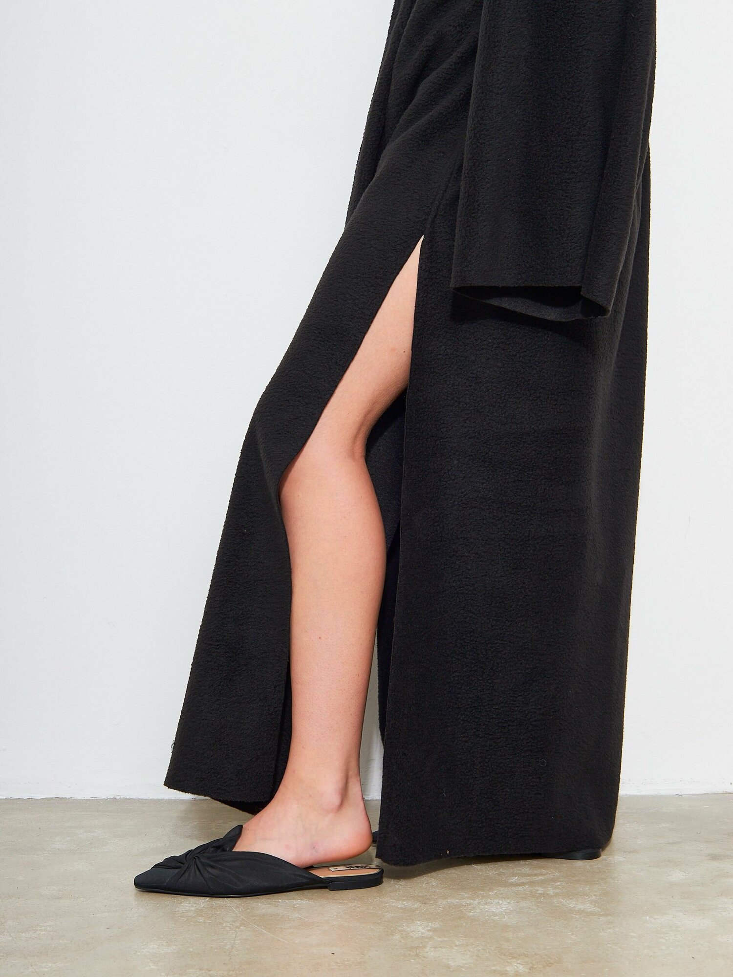 Флисовый халат кимоно кардиган длинный макси черный - фотография № 7