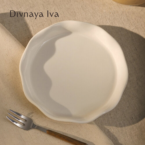 Тарелка закусочная, плоская, диаметр 15 см, керамическая тарелка, Divnaya Iva
