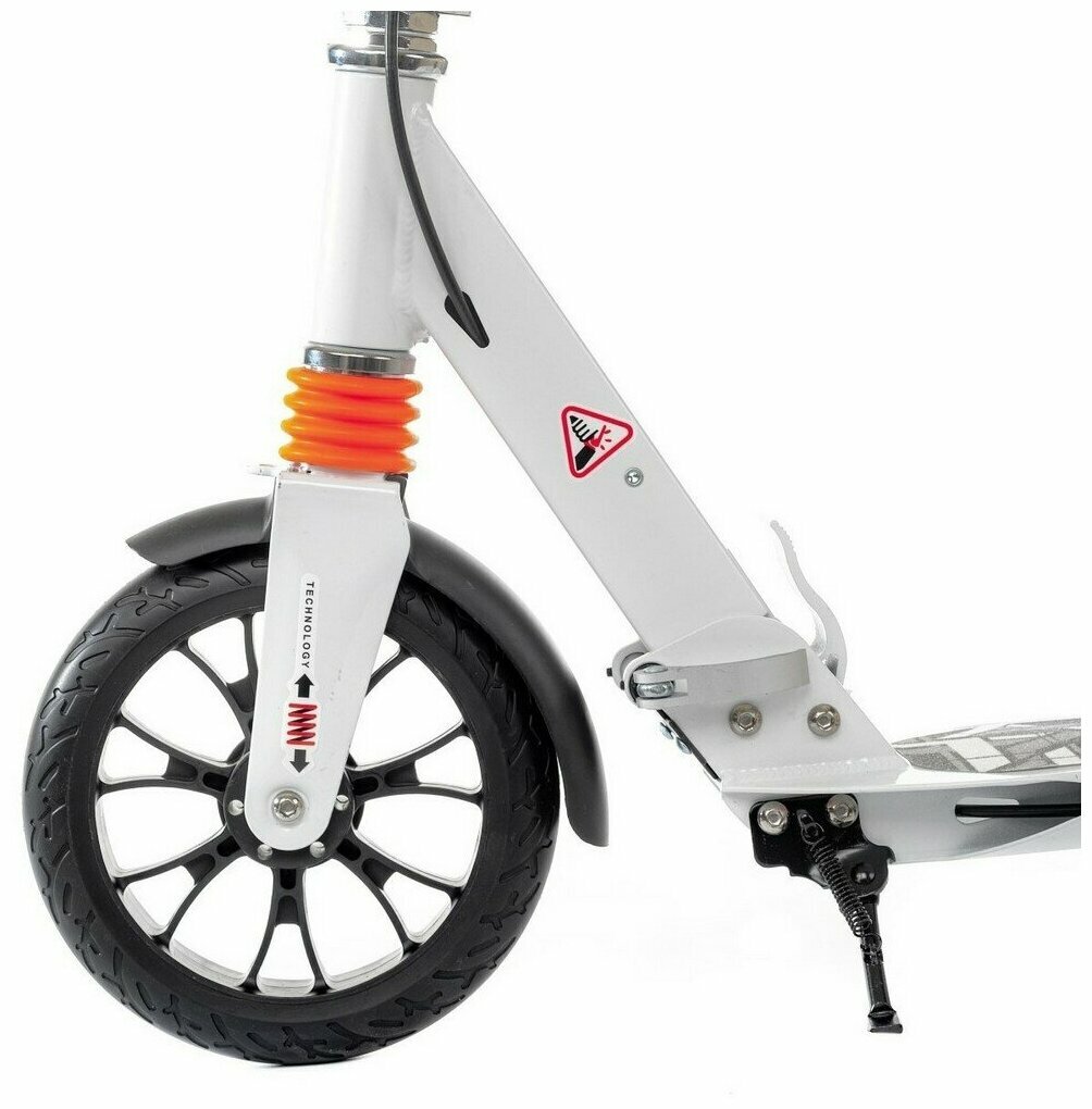 Городской самокат Scooter с ручным дисковым тормозом Белый — фото 1