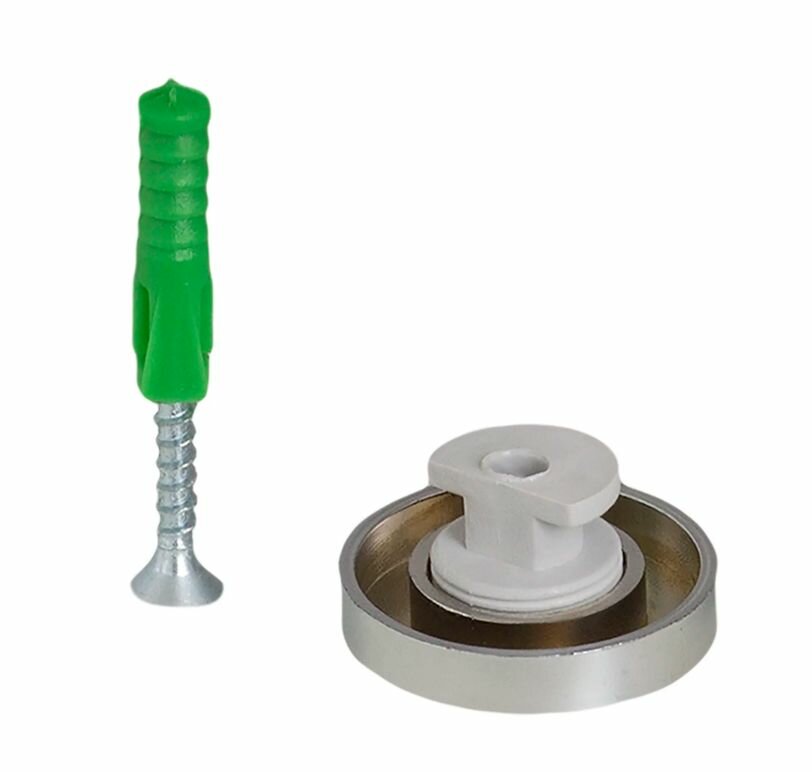 Зеркалодержатель мебельный 28 мм ПВХ цвет матовый хром 4 шт.