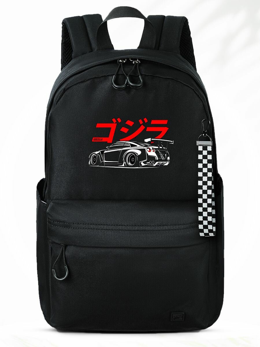 фото UFO PEOPLE Рюкзак для мальчиков черный спортивный городской под ноутбук/ Ранец школьный модный для парней старшеклассников/ Современный вместительный подростковый портфель для школы тренировок